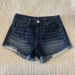 American Eagle Outfitters Blue Jean Shorts High-Waisted Distressed